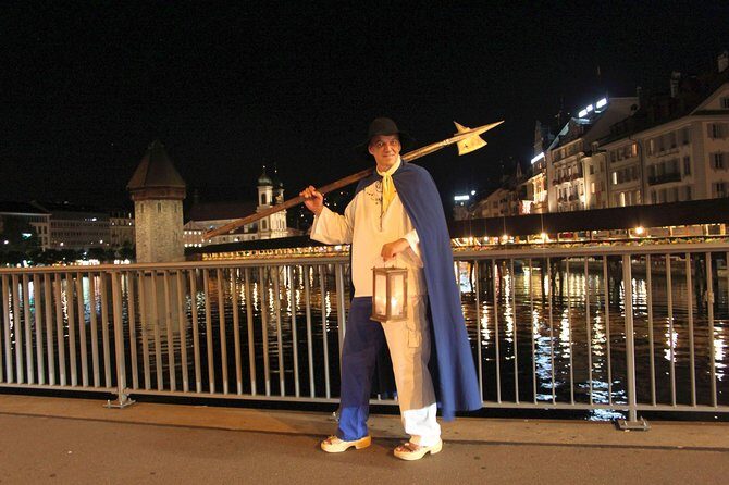 1.5-Hour Small-Group Nightwatchman Walk in Medieval Lucerne - River bridges, the Musegg Wall, and the medieval pharmacy window