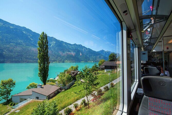 Exclusive Panoramic Train Journey though the Heart of Swiss - Return to Zurich in comfort: Bernese Oberland mountain views on the way back