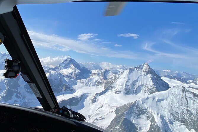 Matterhorn helicopter tour - longest scenic flight from Bern over the Swiss Alps - Valais from the air: Sion, the Rhone valley, and steep-sided geometry